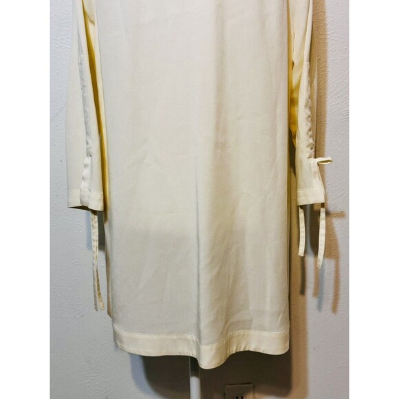 Soft Surroundings Size L Ivory Ruched Sleeve Shacket Oversized Buttons Timeless - Picture 10 of 14